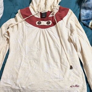 Oakley Off-White and Burgundy Hoodie